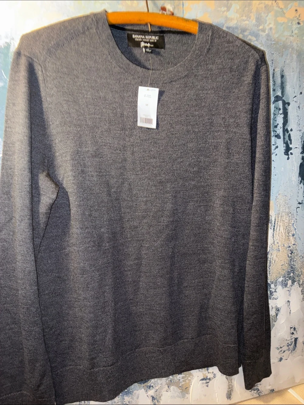 NWT Banana Republic Men's Sweater -Size M  Gray Italian Merino Wool by Bafuffo